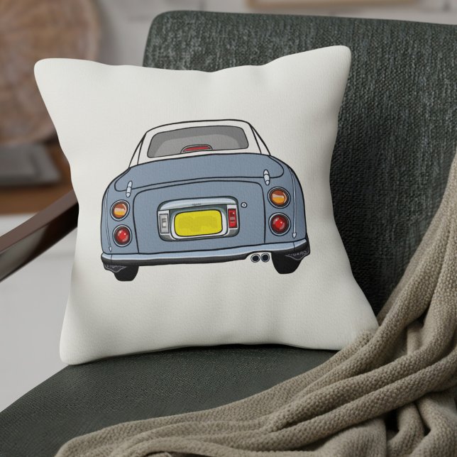 Figarations Schattige Lapis Grijs Figaro Car Cream Kussen (A cute Lapis Grey Figaro Car on a cream pillow that's double sided so you can flip it as you like.)