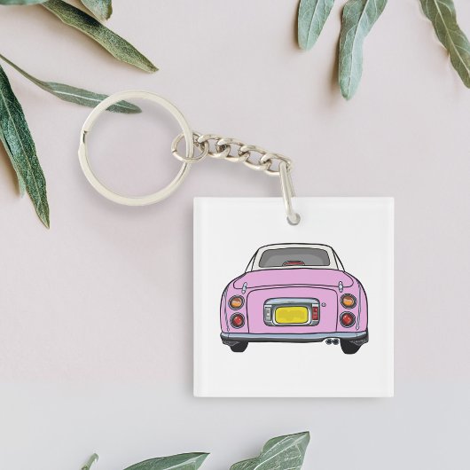 Figarations Schattige Snoep Roze Figaro Car Square Sleutelhanger