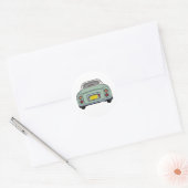 Figarations Smaragdgroene Figaro Auto Scrapbook Ronde Sticker (Envelop)