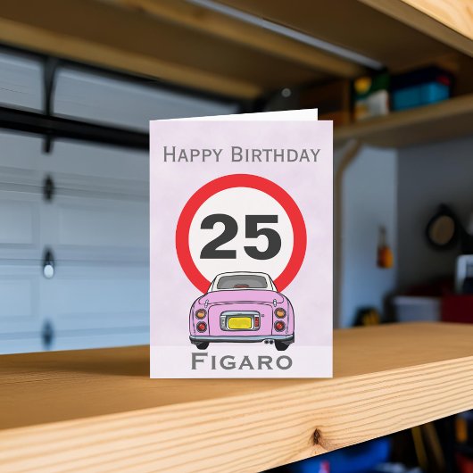 Figarines Candy rose Figaro voiture carte d'annive