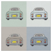 Figaro Car Pattern Fabric Stof (Close Up)