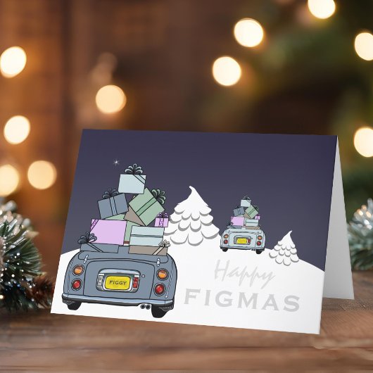 Figaro Voiture Bonne Figmas Carte de Noël