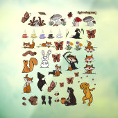 figdewdrop characters cut-out inside window cling  raamsticker (Vel 3)