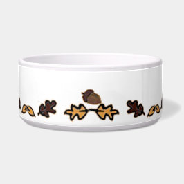 figdewdrop Leaves & Acorns Ceramic Pet Bowl Voerbakje