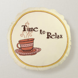 figdewdrop Time to Relax Round Pillow Rond Kussen