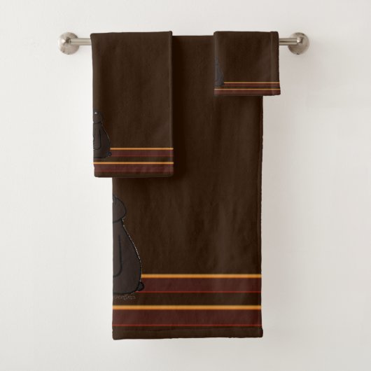 figdewdrops Bear Brown Bath Towel Set Bad Handdoek (Insitu)