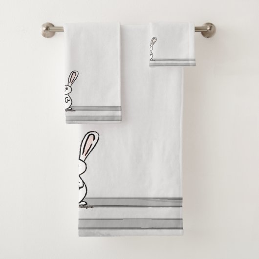 figdewdrops Bunny Bath Towel Set (En situation)