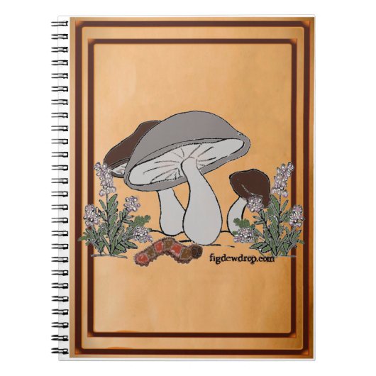 figdewdrops caterpillar mushroom notebook notitieboek (Voorkant)