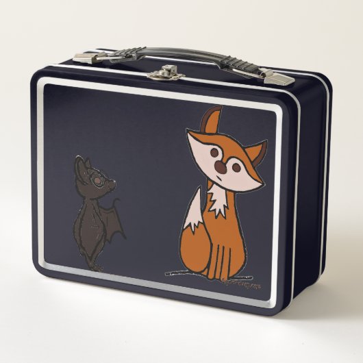 figdewdrops Fig Fox & Blinky Bat Lunch Box (Devant)
