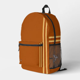 figdewdrops Fig the fox Orange Backpack Bedrukte Rugzak