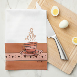 figdewdrops Orange Relax Cup kitchen towel Theedoek