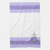 figdewdrops Violet Purple Relax Cup kitchen towel Theedoek (Verticaal)