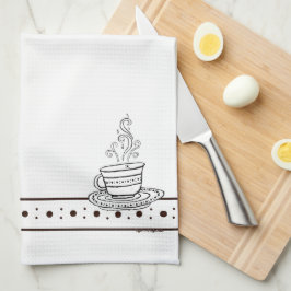 figdewdrops White Relax Cup kitchen towel Theedoek