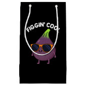 Figgin Cool Funny Fig Food Pun Dark BG Klein Cadeauzakje (Voorkant)