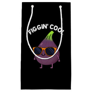 Figgin Cool Funny Fig Food Pun Dark BG Klein Cadeauzakje