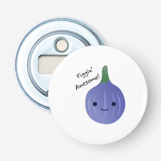 figgin Geweldige Fig Pun Button Flesopener (Voorkant)