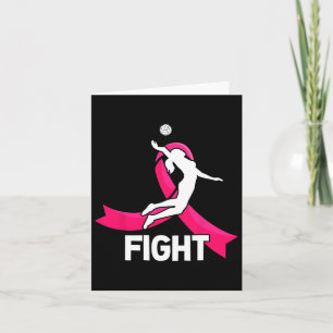 Fight Breast Cancer Volleyball Pink Ribbon Awarene Kaart