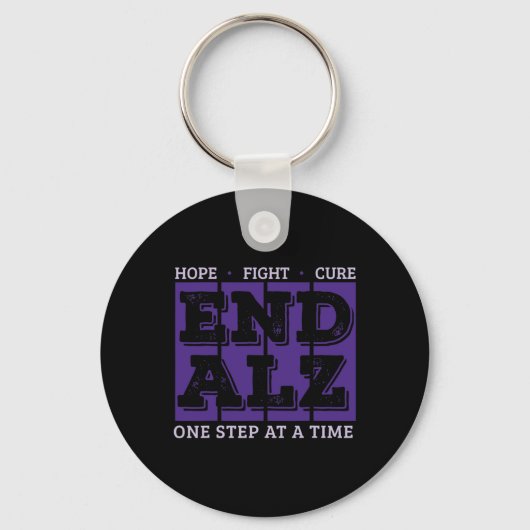 Fight Cure Einde Alzheimer Een Stap Per Heimer' Sleutelhanger (Voorkant)