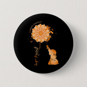 Fight Cure Zonnebloem Olifant Leukemie Bewustzijn Ronde Button 5,7 Cm