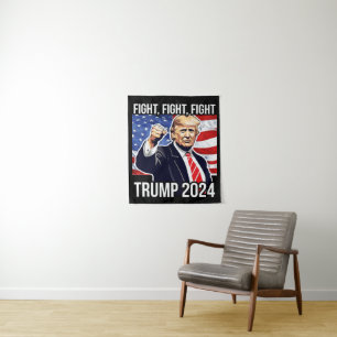 Fight Fight Donald Trump 2024 Amerikaanse vlag Wandkleed