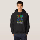 Fight For Autism Awareness Kindness Be Different Q Hoodie (Voorkant volledig)