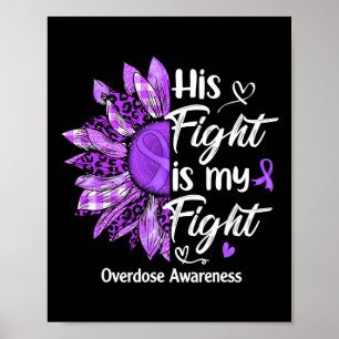 Fight is mijn gevecht tegen Paarse zonnebloem over Poster