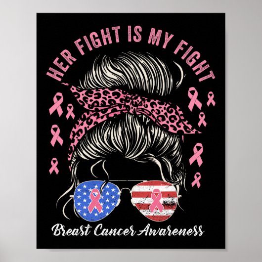 Fight Is My Fight Borstkanker Bewustzijn Pink Rib Poster (Voorkant)