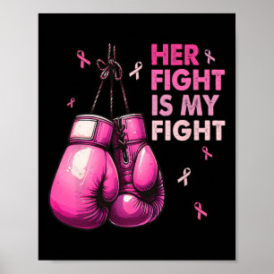 Fight Is My Fight Boxing Handschoenen Borstkanker  Poster