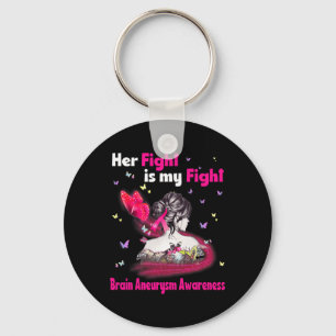 Fight is My Fight Brain Aneurysm Awareness 3 Sleutelhanger