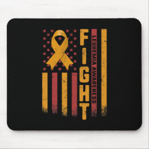 Fight Leukemia Awareness Oranje Ribbon USA Flag WA Muismat