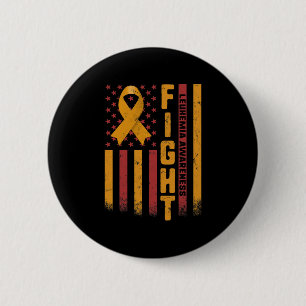 Fight Leukemia Awareness Oranje Ribbon USA Flag WA Ronde Button 5,7 Cm
