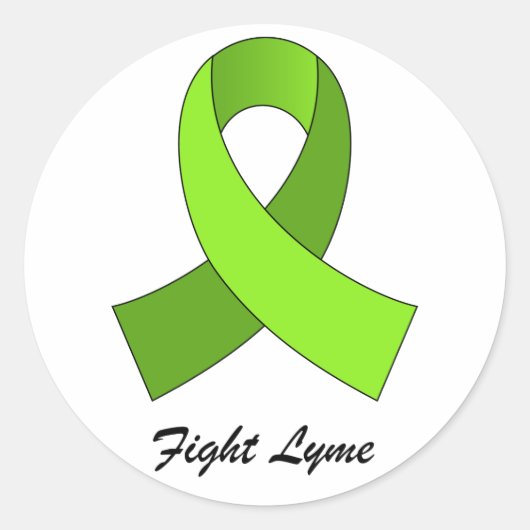 Fight Lyme Ribbon Sticker (Voorkant)
