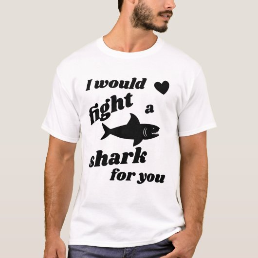 Fight Shark Love Saint Valentin T-shirt (Devant)