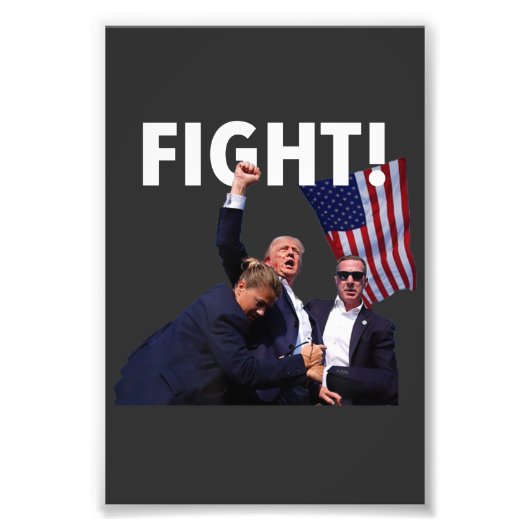 Fight Trump 2024 overleefde schot op verkiezingsbi Foto Afdruk (Voorkant)