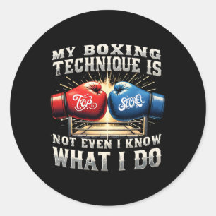Fighter Boxing Handschoenen - Grappig Gym Quote - Ronde Sticker