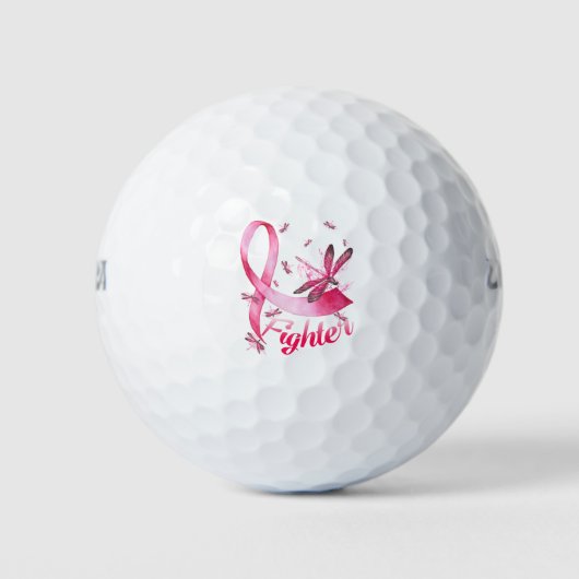 Fighter Dragonfly Roze Borstkanker Golfballen (Voorkant)