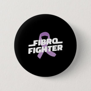 Fighter - Fibromyalgie Bewustzijn Paarse lint Ronde Button 5,7 Cm