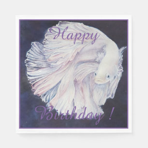 Fighter Fish Happy Birthday Party Servet