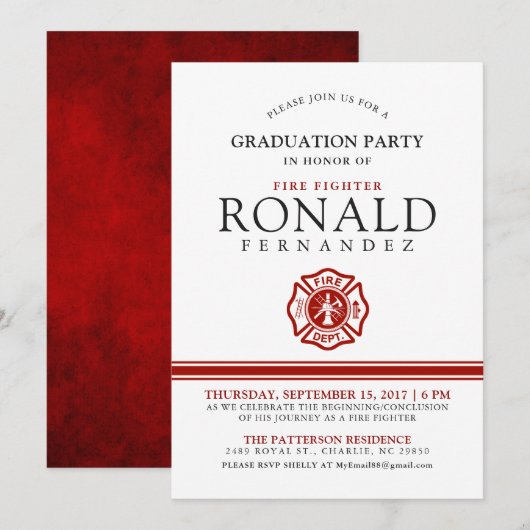 Fighter Graduation Party | Invitation d'événement (Devant / Derrière)
