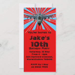 Fighter Jet Anniversaire Fête Invitation