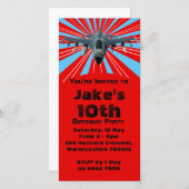 Fighter Jet Birthday Party Invitation (Voorkant / Achterkant)