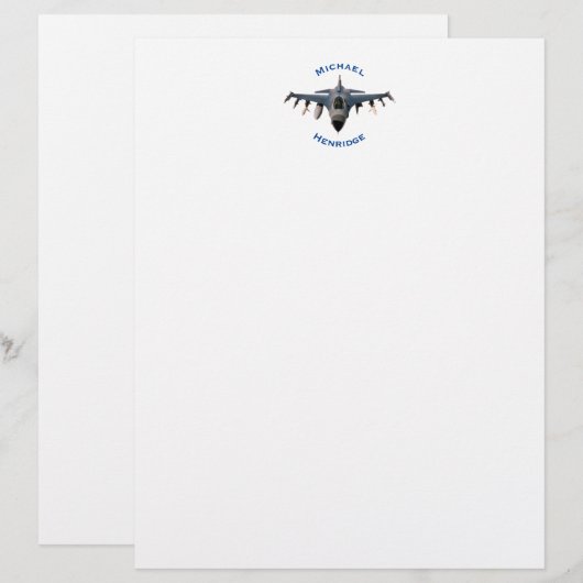 Fighter Jet Briefhoofd (Voorkant / Achterkant)