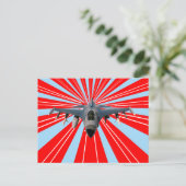 Fighter Jet Briefkaart (Staand voorkant)