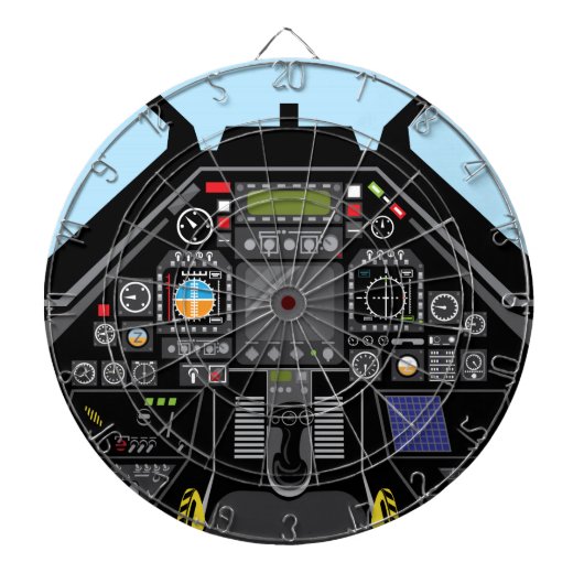 Fighter Jet Cockpit Dartbord (Voorkant)