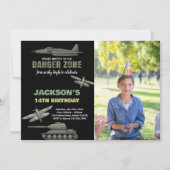 Fighter Jet Invitations Anniversaire Avec Photo (Devant)