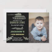 Fighter Jet Invitations Anniversaire Avec Photo (Devant)