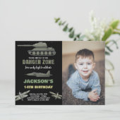 Fighter Jet Invitations Anniversaire Avec Photo (Debout devant)