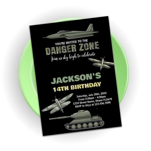 Fighter Jet Invitations Anniversaire Danger Zone B