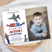 Fighter Jet Invitations Anniversaire Gris avec pho
