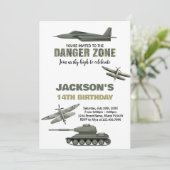 Fighter Jet Invitations Anniversaire Zone de dange (Debout devant)